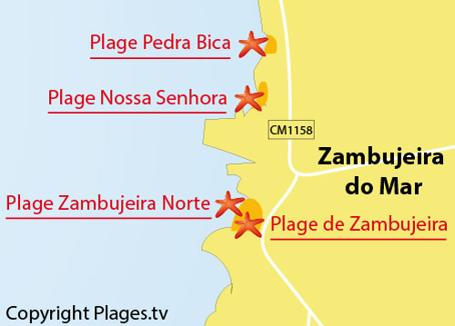 Carte de la plage de Nossa Senhora au Portugal