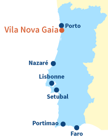 Localisation de Vila Nova de Gaia au Portugal