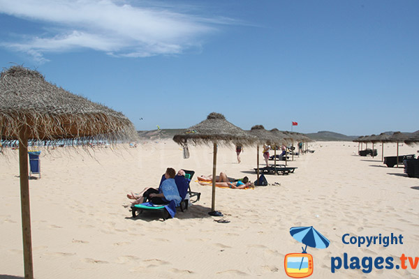 Location de chaises longues sur la praia Bordeira
