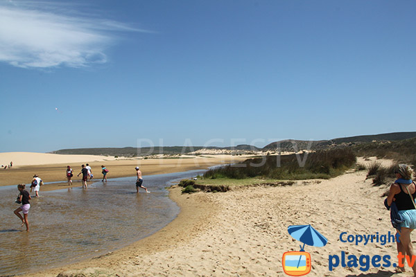 Rivière de Bordeira au Portugal - accès à la plage