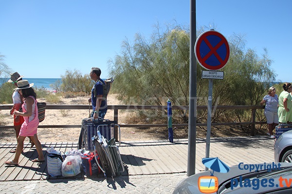 Stationnement de la plage Praia Verde de Castro Marim - Portugal